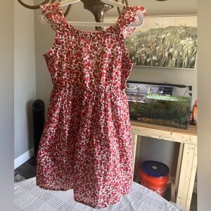 J. Crew Red and White Floral Kids Dress